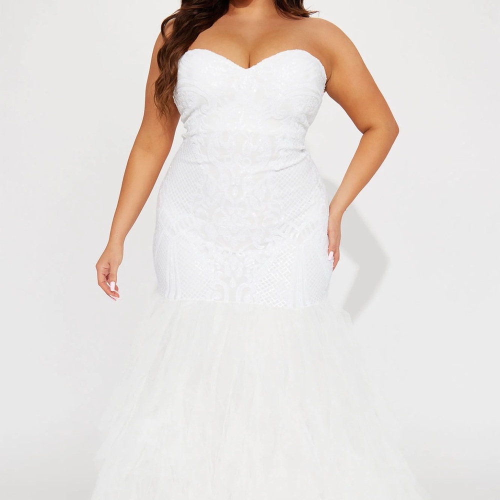 White sequin dress size 1x